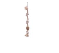 Juguete para jaula Nobby, cuerda de escalada de algodón con bloque de madera L: 67 cm, Ø 25 mm, 3 nudos blancos