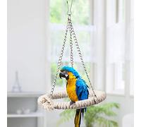 Juguete para Loros de Cuerda de Algodón, Columpio Escalera Anillo Masticable para Jaula, Fácil Instalación con Ganchos, Previene el Aburrimiento y Depresión, Estimulación Cerebral