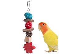 Juguete para loros, juguete para loros para pájaros grandes, bola de ratán de madera natural para pájaros, juguete de entrenamiento para pájaros pequeños, medianos y grandes, adecuado para todo tipo