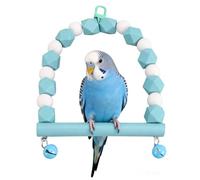 Juguete para Loros y pájaros, Columpio para pájaros de Madera, Juguete de Perca, Columpio para Loros Colgante Multicolor, Juguete de pie para periquitos, periquitos y pájaros (Azul)
