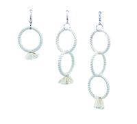 Juguete para mascotas Nobby Cage, 2 anillos de escalada pequeños de algodón, 32 /14 cm blanco