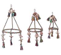 Juguete para mascotas Nobby Cage, pirámide de algodón con bloques de madera Ø 30 cm, 59 cm colorido