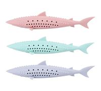 Juguete para masticar gatos, 3 piezas de cepillo de dientes para gatos con forma de pez, juguetes de silicona seguros con simulación de hierba gatera, juguetes con hierba gatera, herramientas de l