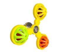 - Juguete para masticar - Juego de bolas giratorias para molino de viento, accesorios de jaula, piel de tigre, patrón de peonía y negro, enriquecimiento interactivo, divertido juego para loros