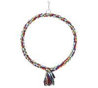 Juguete para Masticar Loros |Percha de Anillo Flexible con Gancho para Jaula de pájaros |Columpio de Cuerda para moler Picos y aliviar el estrés |Accesorio de Juguete para pájaros (Large Diameter
