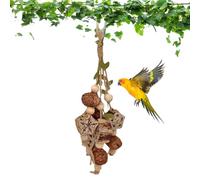 Juguete para masticar pájaros - Bloque masticable colorido y gran juguete de búsqueda de comida | Cuerda trituradora de madera natural para guacamayos, cacatúas y loros grises | Equipo de
