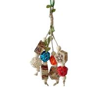 Juguete para masticar pájaros - Bloque masticable colorido y gran juguete de búsqueda de comida | Cuerda trituradora de madera natural para guacamayos, cacatúas y loros grises | Equipo de