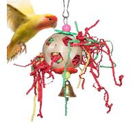 Juguete para pájaros con bola de trituración,Juguetes para trituradoras de pájaros, Juguete de masticar para loros en busca de comida, Accesorios para jaula de pájaros, juguetes para masticar pequeños