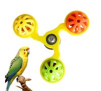 Juguete para pájaros con Molino de Viento: Interactivo en Jaula con 3 Bolas de Campana, diversión para roer para periquitos, cacatúas, periquitos coronados, tortolitos Juguete de Actividad AC