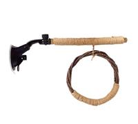 Juguete para pájaros de Madera - 25 x21x6. Soporte para pájaros con de 7 cm, Cuerda de cáñamo, Anillo Colgante de Rama de Manzana con Poste de Registro | Combinación de, Percha Natura