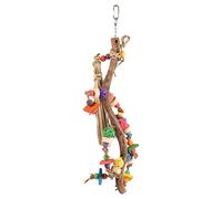 Juguete Para Pájaros Flamingo De Madera Multi Color Arcoíris 55 Cm Para Aves