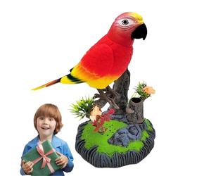 Juguete para pájaros que habla - Pájaros chirriantes vocales electrónicos divertidos para loros con voz animada, mascota repetitiva activada por sonido interactivo | Novedad entretenida para n