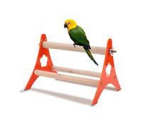 Juguete para pájaros, trípode de madera para loro, color naranja, trípode de madera, juguete de mesa, portátil, para loro, tamaño grande