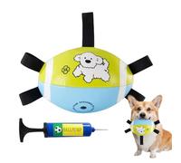 Juguete para Perros Balón de Fútbol,Pelota Mordedora De Piel Sintética,Con Correas Bolas Interactivas Para Perros | para Ejercicio Salud de Encías y Juego en Exterior para Mascotas y Cachorros