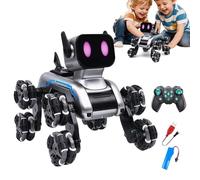 Juguete para perros con control remoto - Robot inteligente para perros, Suministros de juego para, cachorro de ocho ruedas controlado a distancia para dormitorio, jardín, sala de estar, interior y