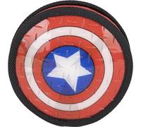 Juguete para Perros de Avengers - Color Azul, Rojo y Blanco - Diseño de Capitán América - Tamaño 15x6x15cm - Juguete con Forma de Escudo de Poliéster TPR - Producto Original Diseñado en España