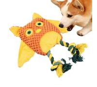 Juguete para perros de búho relleno, juguete chirriante para perros de peluche, juguete para masticar | Lindo dispositivo interactivo para razas agresivas, instrumento de entrenamiento para mascotas