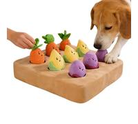 Juguete para perros de jardín con zanahoria - Alimentador lento en relieve de peluche | Juguete para perros con parche antideslizante de zanahoria | Alfombrilla de hocico interactiva para cachorros de