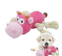 Juguete para perros de vaca, juguetes para masticar para perros,Juguete para masticar animales de peluche para perros - Suministros interactivos para mascotas para muñecas de perros resistentes a mord