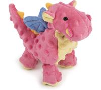 Juguete para perros goDog Bubble Plush Dragons con sonido chirriante y protecci n para morder - Coral peque o