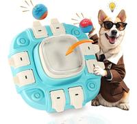 Juguete para Perros Inteligencia, 3-In-1 Juguetes Interactivos Perros con 2 Niveles de Dificultad,con 2 Pelotas y 4 Bases Antideslizante, Alimentador Lento, Fomenta una Alimentación Saludable