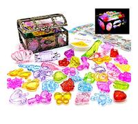 Juguete para piscina de buceo, caja de tesoros Vivid Treasure Box, hundimiento de piscina, cofre pirata de diamantes coloridos, juegos de caza marinos, piedras germinales de diamantes realistas para