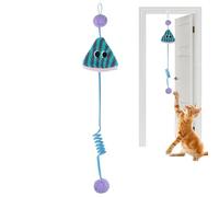 Juguete para Puerta de Gato, Cuerda elástica para enriquecimiento, con Bola y Resorte, Juguetes interactivos de Papel chirriante para Gatos, para estimulación Mental, Ejercicio, del