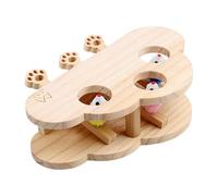 Juguete para rascar de madera para juego de topo - Pickguard robusto para gatos con tabla de rascar | Tabla de actividades divertidas para mascotas de tamaño pequeño, mediano y grande, juguete para