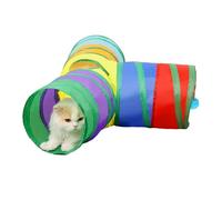 Juguete para túnel de gato - Tubo de juego plegable de 3 vías | Interactive T-Shaped Pet Tunnel for Indoor Exercise, Fun & Stimulation | for Kittens, Rabbits, Small Dogs, Home Playtime & Pet