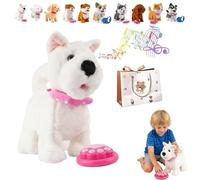 Juguete perro corriendo y ladrando con correa corriendo,Perro de juego que puede caminar,Mi cachorro robot realista,Cachorro robot realista,Perro electrónico para niños para todos los amantes (A)