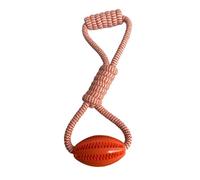 Juguete portátil para masticar para perros, cuerda de algodón resistente desgaste, dispensador de golosinas con forma de bola integrada para dientes de cachorro, juguete portátil para la salud