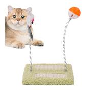Juguete rascador de cartón, juguete para gatos - Esterilla de lijado resistente a los arañazos con juguete de plumas de ratón, accesorio para gatos para ejercicios de caza y caza mentalmente físicos