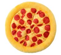 Juguete realista para perro de pizza con chirriador, juguete interactivo de peluche de pizza para perros y gatos pequeños, animal de peluche suave para jugar en interiores y limpiar los dientes del p