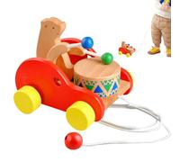 Juguete remolcable para niños, Coche con de Peluche de Madera, Juguetes para niños Que Caminan - para niños preescolares Juego casa cumpleaños salón Dormitorio jardín