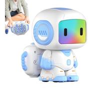 Juguete robot inteligente programable: aprendizaje interactivo con control remoto ABS recargable, funciones de baile musical LED, compañero educativo sensible al tacto | Función de grabación de voz co