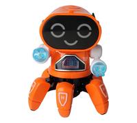 Juguete Robot Musical - ABS 17x13,5cm | Robot de baile eléctrico, juguete de pulpo caminando con seis garras con luces LED, baile canto, sensor inteligente, compañero iluminado para niños | Hilos