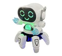 Juguete Robot Musical - ABS 17x13,5cm | Robot de baile eléctrico, juguete de pulpo caminando con seis garras con luces LED, baile canto, sensor inteligente, compañero iluminado para niños | Hilos