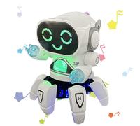 Juguete Robot Musical con Forma de Pulpo - Robot Bailarín de Seis Garras | Juguete Eléctrico Interactivo con Luces | Sensor Inteligente para Evitar Obstáculos, Regalo para Cumpleaños de Niños y Niñas