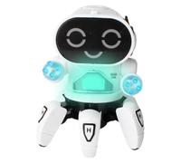 Juguete robot pulpo - Robot musical de 7 pulgadas | Juguete con sensor ABS - Luces rítmicas LED intermitentes Juego interactivo seguro y amigable con los dedos Regalo navideño para niños Pulpo intelig