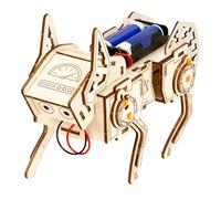 Juguete robótico interactivo de madera para perros, modelo de perro robot para construir tu propia máquina de 4 patas con robot cuadrúpedo robótico de voz