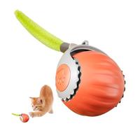 Juguete rodante para gatos - Pelota de gatito móvil ágil con cola, batería integrada de cien cincuenta miliamperios de hora más puerto de carga tipo C, pequeño accesorio activo de movimiento ligero