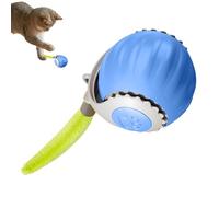 Juguete rodante para gatos - Pelota de gatito móvil ágil con cola, batería integrada de cien cincuenta miliamperios de hora más puerto de carga tipo C, pequeño accesorio activo de movimiento ligero