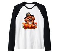 Juguete Ruso de Acción de Gracias dueño de Perro mamá papá Amante Divertido Lindo Camiseta Manga Raglan