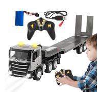 Juguete Semi Truck RC - Vehículo De Camiones De Control Remoto, Modelo Realista De Camiones De Transportista | Luces Y Sonidos LED, Control De Funciones Completas Para Adelante, Reversa Y Giros, Ideal