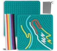 Juguete Sensorial Board, Juegos de Viaje Silencioso, Juguetes de Silicona para Niños Mayores de 3 Años, Herramienta Calmante para el Autismo, con Bolsa de Viaje y 11 Varillas de Silicona