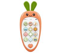 Juguete sensorial para bebé con teléfono móvil, color naranja, con música y educación temprana.