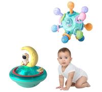 Juguete Sensorial para Bebés 0-36 Meses, Sonajero de Dentición Luminiscente con Música y Luz, Fuente Flotante Automática, Juguete de Baño Montessori