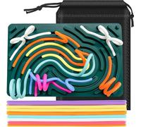 Juguete sensorial. Tabla ocupada de 3 años. Juguete para autismo. Sensory toys.Sensory Activity Board, Suitable for people with autism, ADHD, stress and anxiety. with Travel Bag & 20 Accessories Cords