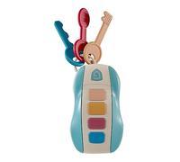 Juguete simulado para llaves de coche, luz fresca, 10 canciones, colores brillantes, 4 sonidos, mando a distancia para niños pequeños (azul)