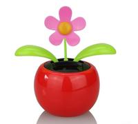 Juguete solar de flores bailarinas, decoración solar para el hogar y el jardín, material ABS, 4.7 x 2.3 x 5.5 pulgadas, varios estilos (rojo)